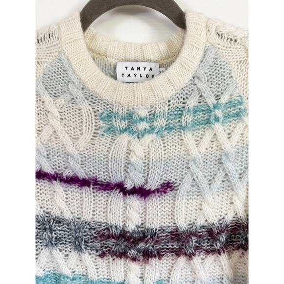 TANYA TAYLOR CABLEKNIT LORA STRIPED SWEATER - Picture 3 of 8